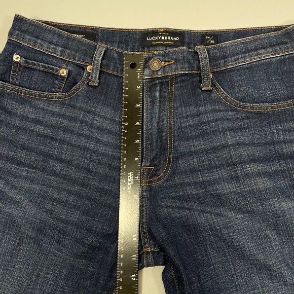 Lucky Brand 221 Jeans 34x30 Straight Leg Comfort Dark Blue Denim Mens - Picture 7 of 9